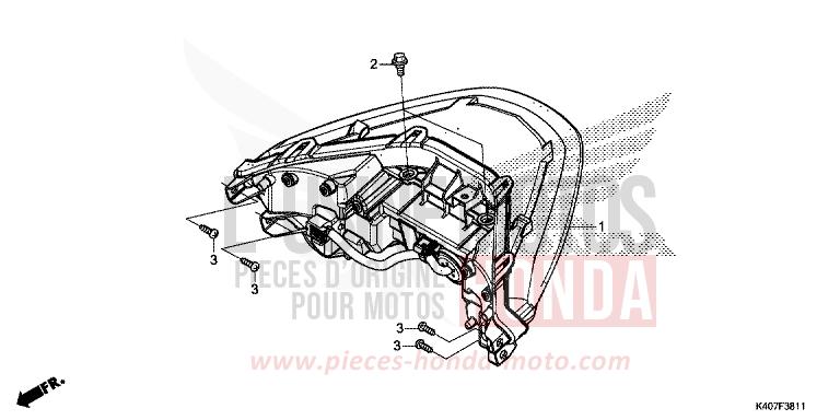 REAR COMBINATION LIGHT (NSS125ADK) for Forza 125 MAT CARNELIAN RED METALLIC (R384) from 2020